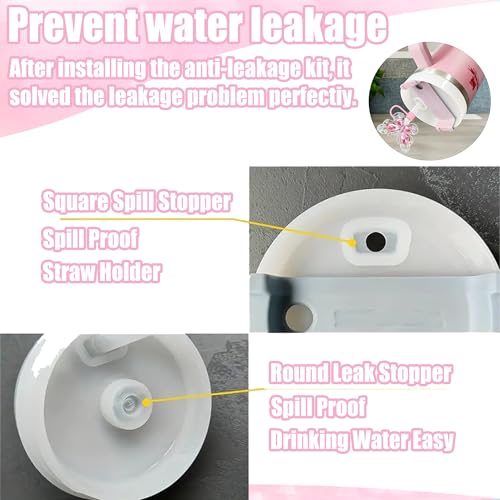 5pcs Pink Stanley Cup Accessories Set, Including Butterfly Straw Topper, Sparkly Silicone Boot, Stoppers Spill Proof, Shiny Charm Fits Stanley 40&30 Oz Tumbler with Handle