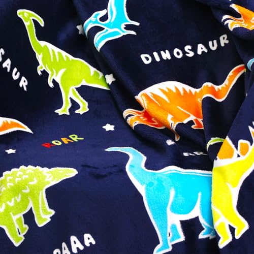 SNOWOLF Glow in the Dark Dinosaur Throw Blanket, Soft Fleece, 50" x 60"