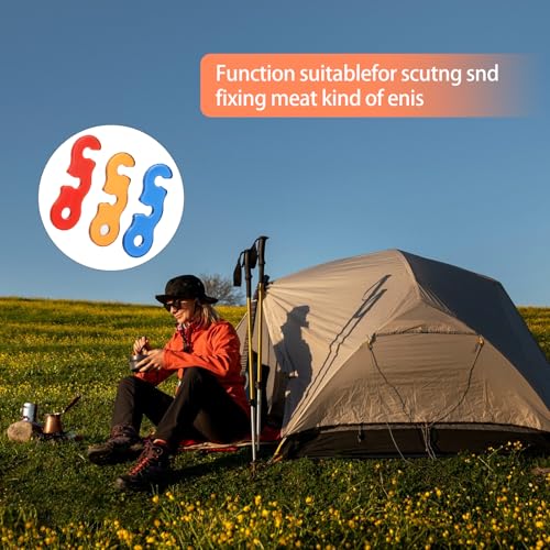 12 Pack Guyline Tensioner, 3 Colors Aluminum Alloy Guy Line Cord Adjusters, Guy Line Tension Adjusters, Paracord Tensioner, Tent Rope Tensioners for Camping Hiking Backpacking Outdoor Tent Accessories