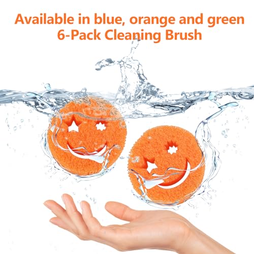 Durable Non-Scratch Kitchen Sponges - 6 Pack, Odor Resistant