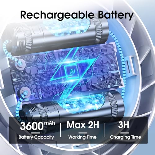 Portable Clip-On Fan with 6 Speeds | Rechargeable USB Desk Fan