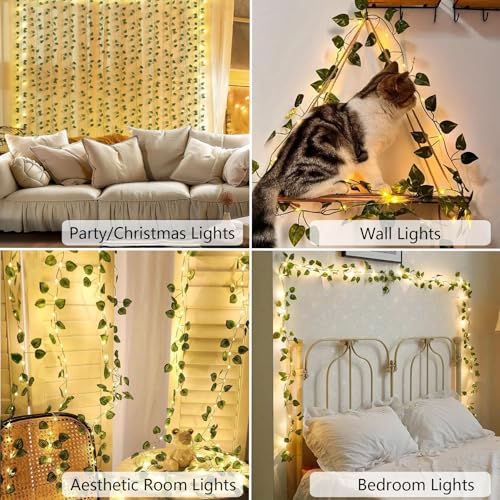 MVOVM 12 Pack Artificial Ivy Garland - 7ft Fake Greenery for Wedding & Home Decor