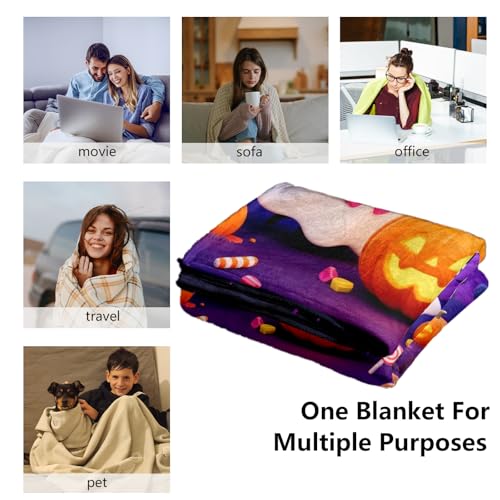 KINMES Til We Are Ghosts Halloween Flannel Throw Blanket, Color 4, 50x60in