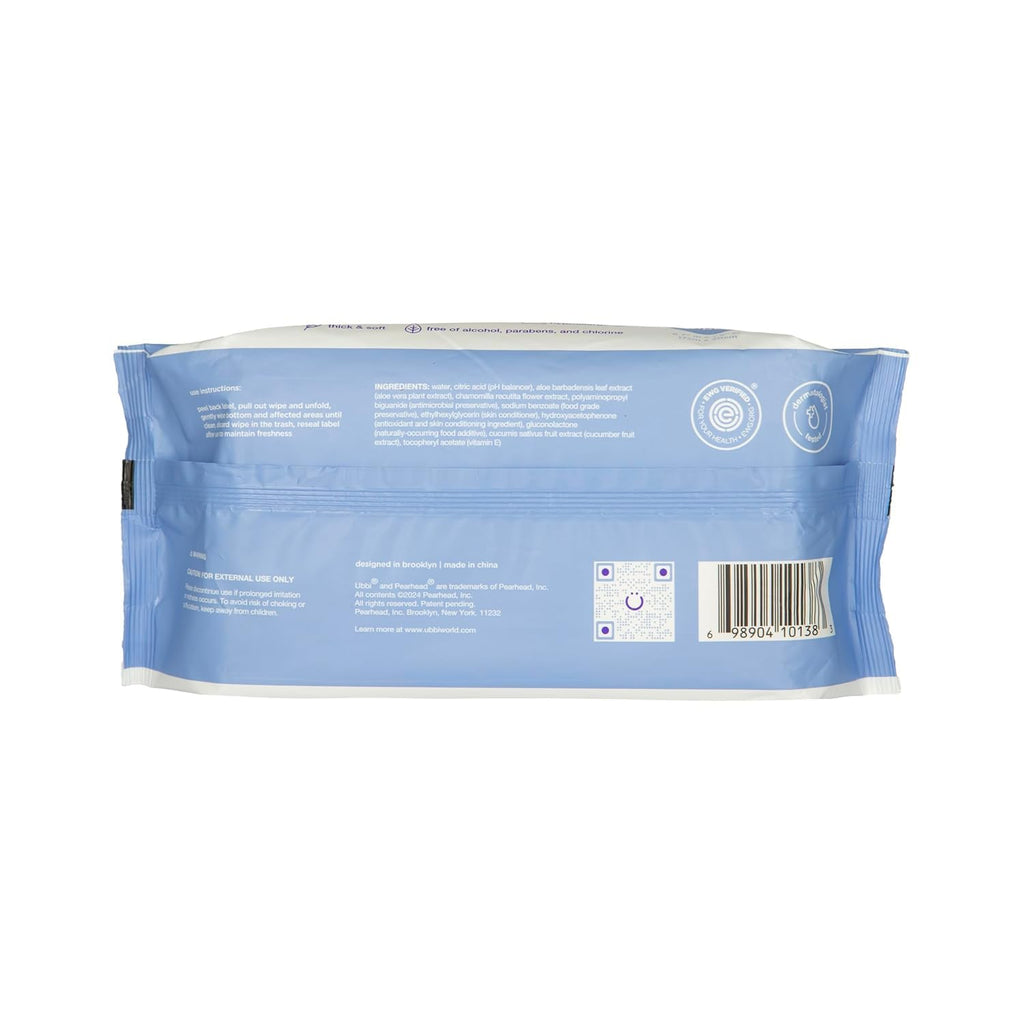 Ubbi Fragrance-Free Baby Wipes - Hypoallergenic & Plant-Based | 99% Water, Chamomile & Aloe | Value Pack (216 Wipes)