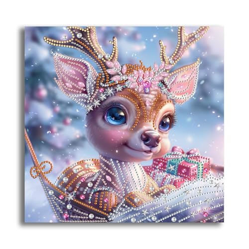 5D Diamond Art Kit - Special Shape Deer Painting for Adults