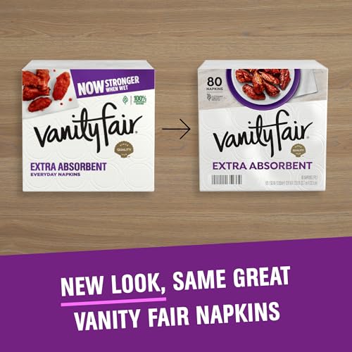 Vanity Fair Extra Absorbent Paper Napkins - 80 Count, White
