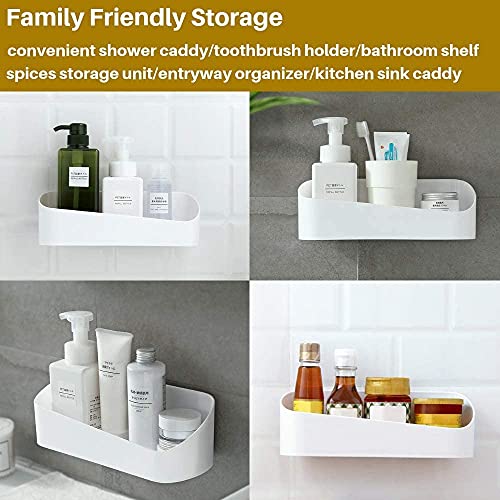 SUNFICON Wall-Mounted Shower Caddy with Adhesive Storage Shelf