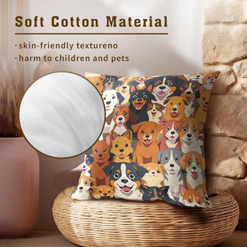 18x18 Cartoon Dog Pillow Covers Set of 2 - Ultra-Soft & Hypoallergenic