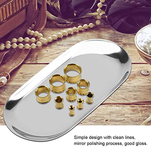 Tiiyee Stainless Steel Decorative Tray - Small Jewelry & Cosmetics Organizer