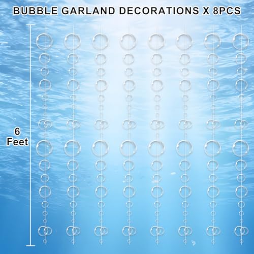 8-Pack Transparent Bubble Garlands Ocean Theme Party Decor