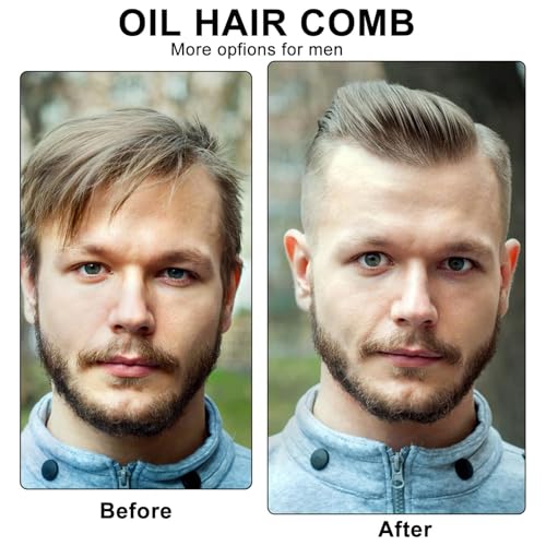 BQWanFA 2-in-1 Folding Pocket Comb for Men - Fine & Wide Tooth Beard & Hair Styling Tool