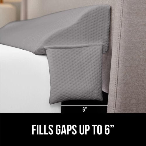 GORILLA GRIP Bed Wedge Pillow - Patented Design for Headboard Gap | Comfortable High-Density Foam, King Size, Soft Gray