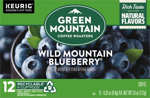 Green Mountain Coffee K-Cup Pods - Wild Mountain Blueberry Flavor | 12-Count Pack