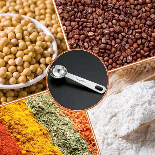 GIYAWA 5-Piece Stainless Steel Measuring Spoon Set, 1tsp (5ml) Capacity