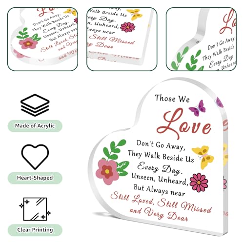 Heart-Shaped Memorial Acrylic Desk Sign for Sympathy Gifts