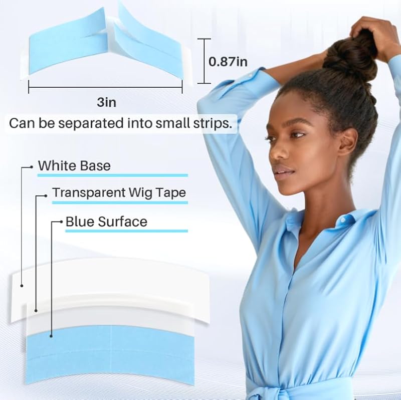 RAQEHO 50PCS Double-Sided Waterproof Lace Front Wig Tape - Ultra-Thin Toupee Tape