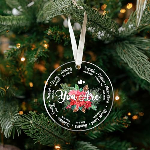 Christian Christmas Ornament - Inspirational Bible Verse Faith Gift