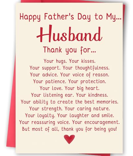 Sweet Father's Day Card for Husband - Unique Gift Idea