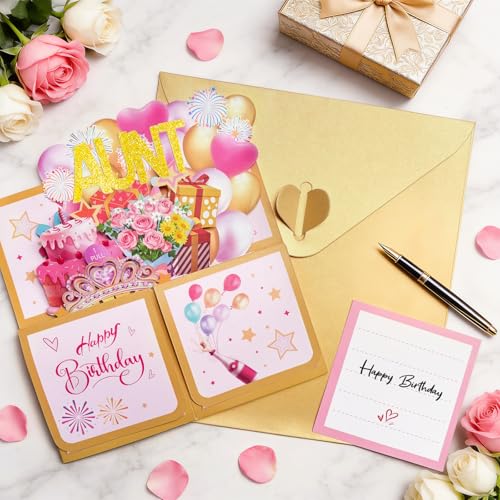 3D Pop Up Birthday Card for Aunt | Interactive Surprise Gift