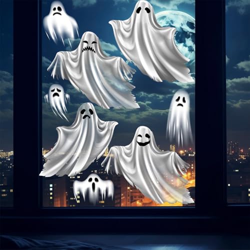 Extra Large Ghost Halloween Window Cling Sticker - Double-Sided Decor