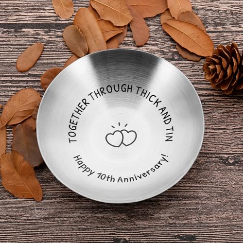 10th Anniversary Tin Gift for Him & Her - Wedding Keepsake Tray by Fleure Esme