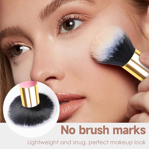 SruidyLady Pink Travel Makeup Brush for Foundation and Powder
