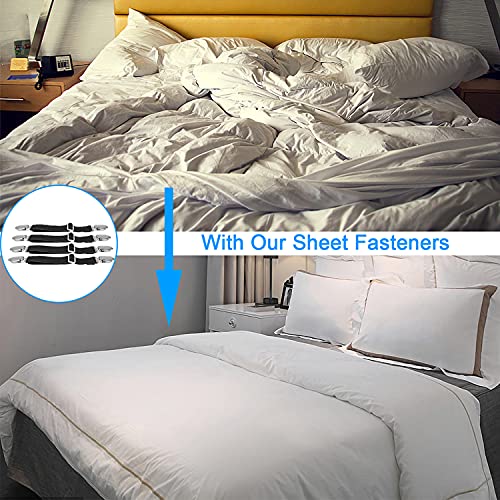 BetyBedy 4Pcs Adjustable Bed Sheet Fasteners Suspenders - Straight Style