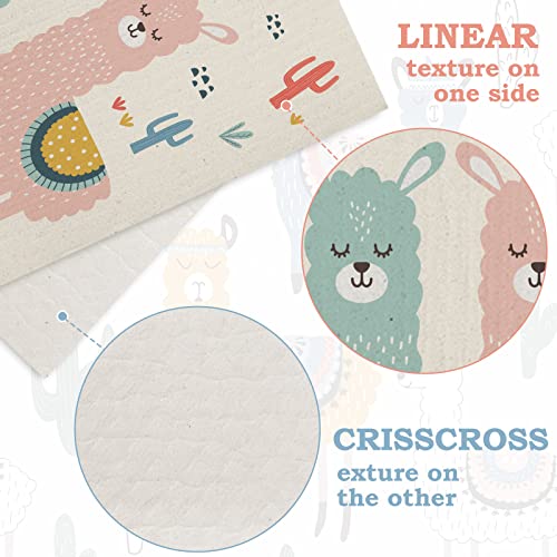 Set of 6 Cotton Alpaca Swedish Kitchen Dishcloths - Absorbent & Reusable Cleaning Towels