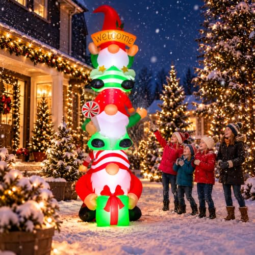 Giant 9FT Christmas Gnome Inflatable Outdoor Yard Decoration with Lights