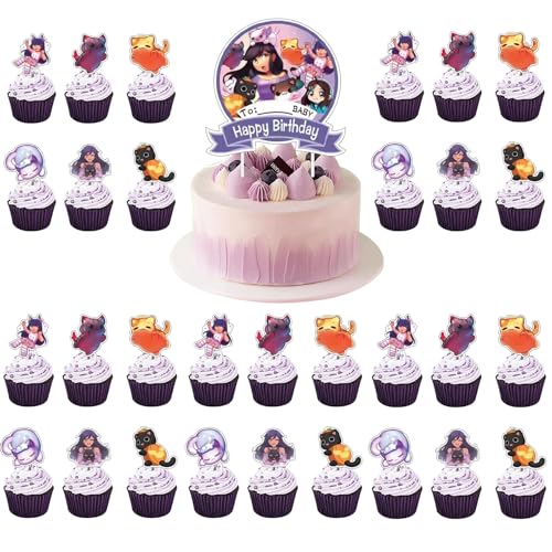 Cat Game Party Cake Topper Set - 25 Pcs Birthday Decorations