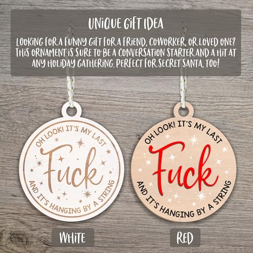 My Last F-uck Christmas Ornament - Funny Wooden Holiday Decor