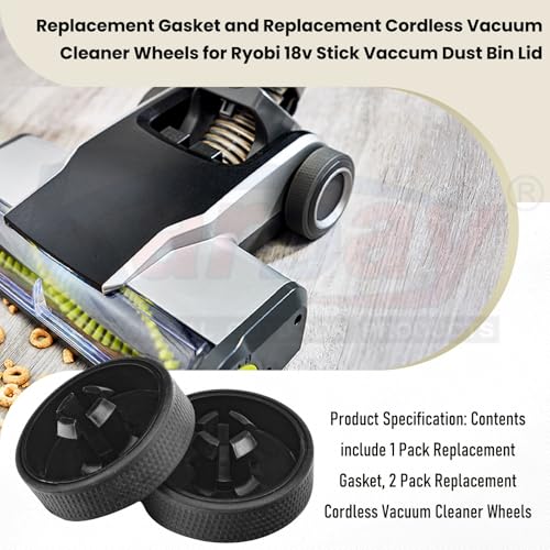 Replacement Wheels and Gasket for Ryobi 18V Cordless Vacuum
