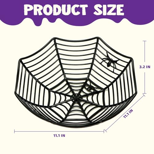 JOYIN 3 Pcs Halloween Candy Bowl Spider Web Trick or Treat Bowl Halloween Decorations Indoor Plastic Candy Dish Party Favors Supplies for Haunted House Table Desk Party Decor