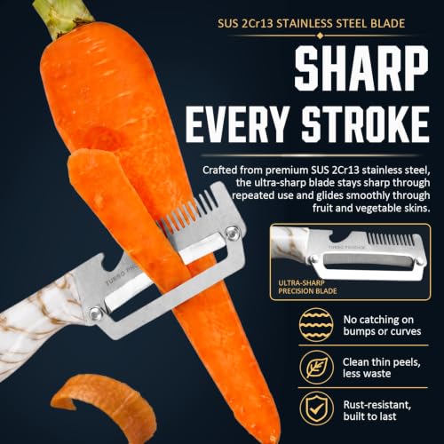 Turbo Phoenix 3-in-1 Stainless Steel Fruit and Vegetable Peeler