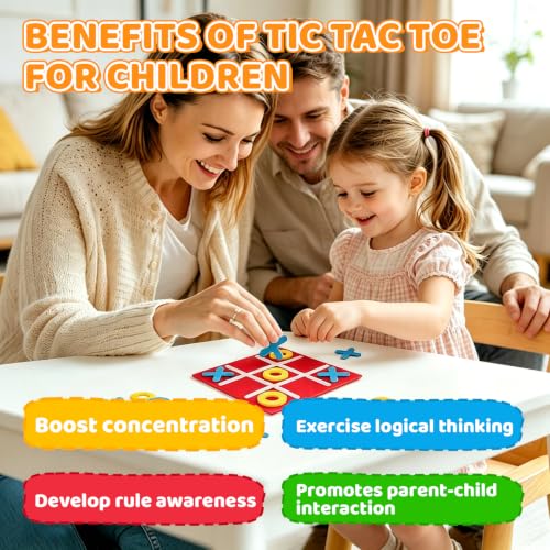 12 Pcs Felt Tic Tac Toe Board Games for Kids - Party Favors & Travel