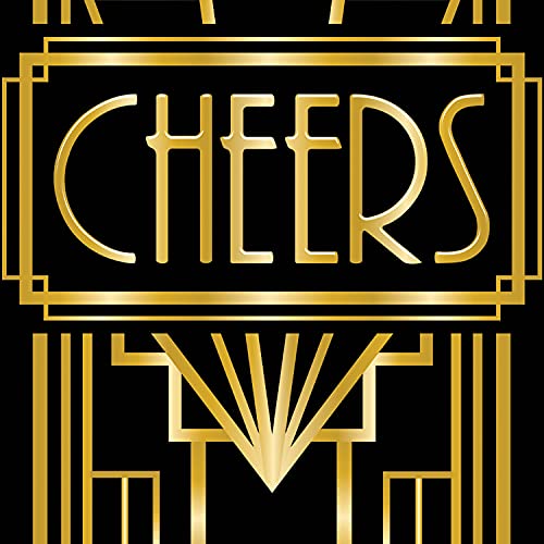 Beistle Cheers Door Cover - Black & Gold 1920s Party Decor