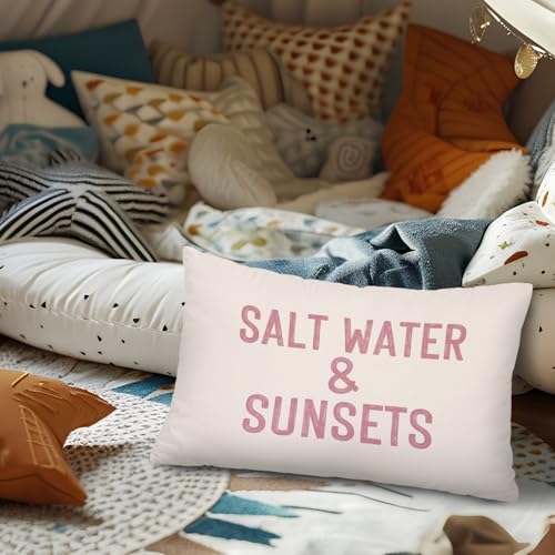 Lacama Pink Coastal Beach 12x20 Decorative Pillow Cover