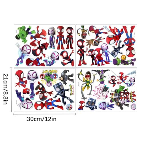 37-Piece Spider-Themed Wall Stickers for Kids - Removable Vinyl Decals