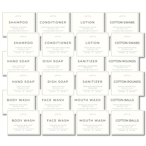 Verute Waterproof Labels Set for Dispensers - White, 3.15x2.35 inches, 24 Pieces