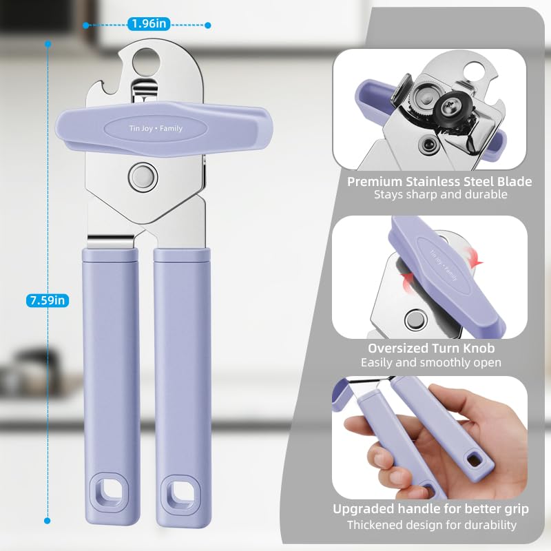 Grape Manual Can Opener - Ergonomic, Reinforced Blade, Safe Grip