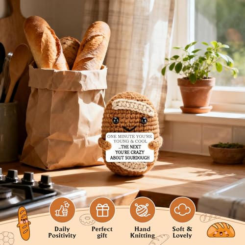 Handmade Crochet Sourdough Baguette Decor - Funny Gift for Bakers