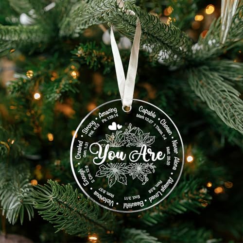 Christian Christmas Ornament for Women - Inspirational Acrylic Decoration