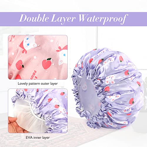 G2PLUS Kids Shower Cap 2 Pack - Cute Cartoon Waterproof Bath Hat for Toddlers