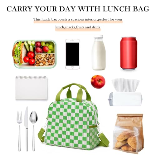 Insulated Corduroy Lunch Bag for Women Men - Reusable Leakproof Cooler Tote with Adjustable Shoulder Strap, Large Capacity for Work & Travel