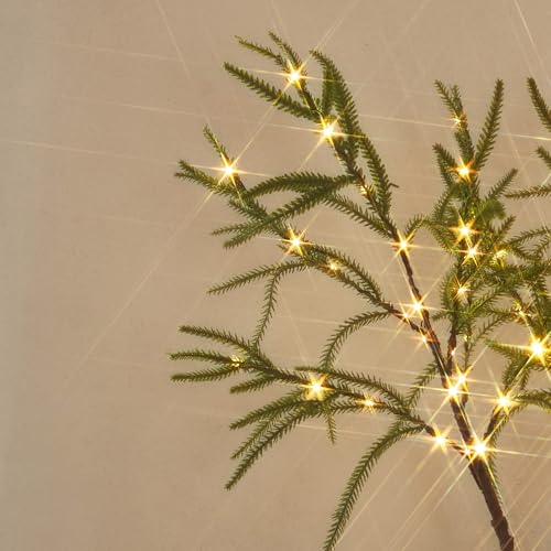Lighted Christmas Norfolk Pine Tree 4FT with 180 LED Fairy Lights - 3ft 11in