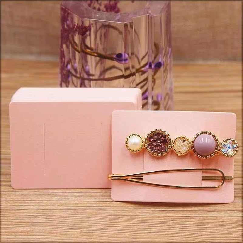 50 Pcs Hair Clip Display Cards Kraft Paper for Bows and Barrettes