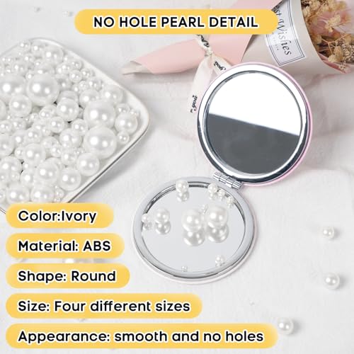 1300PCS No Hole White Pearl Beads for Crafting & Decoration