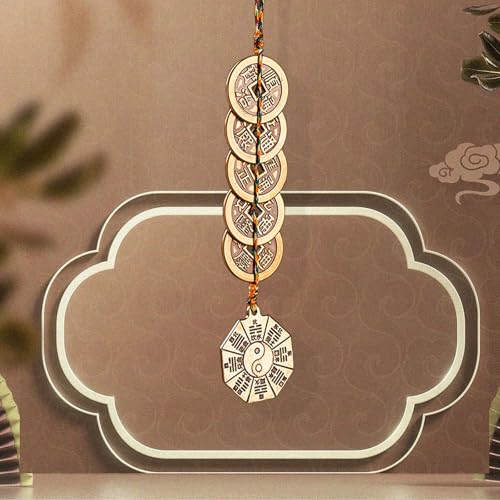 Five Emperor Coins Feng Shui Pendant for Home & Car