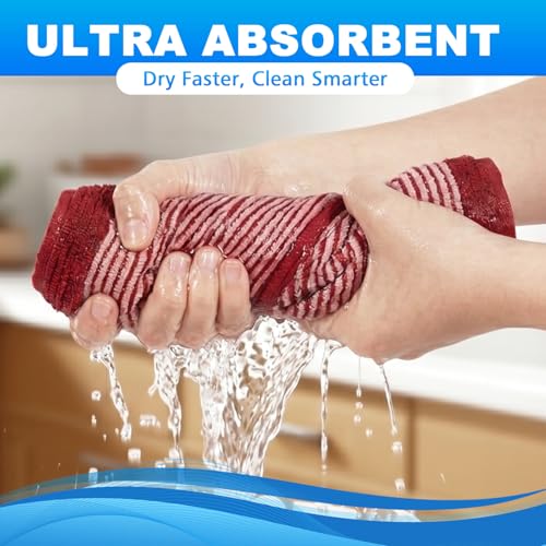 INFICRIME 100% Cotton Washcloths for Face & Body - 3 Pack (Red, Blue, Green)