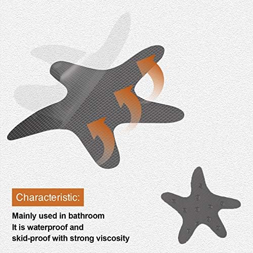 Secopad Starfish Anti-Slip Bathtub Stickers, 24PCS, Grey with Scraper